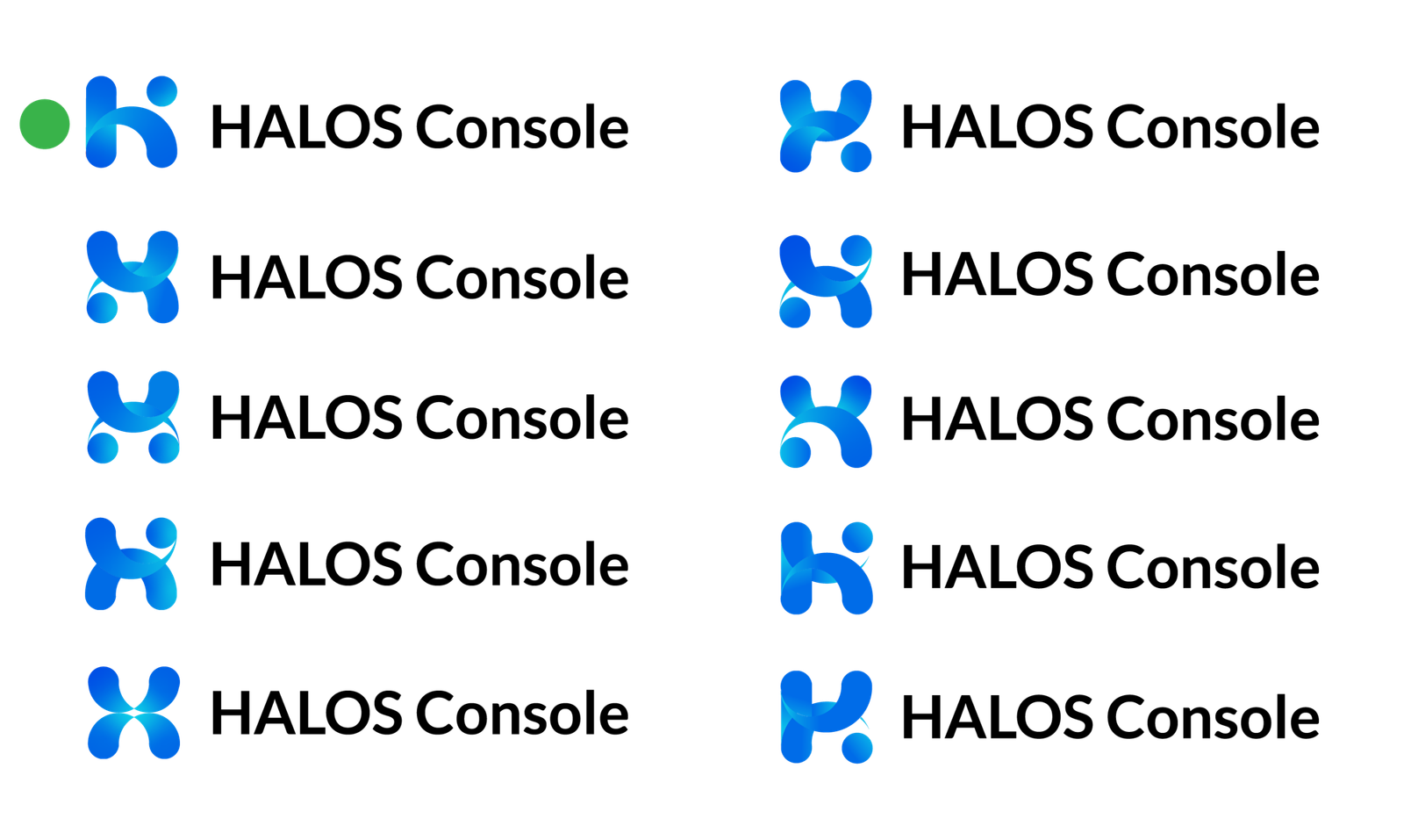 HALOS Console logo construction grid and iterations